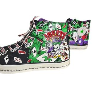 Men's Converse Size 13 DC Comics The Joker's Wild High Top Sneakers Rare Comic